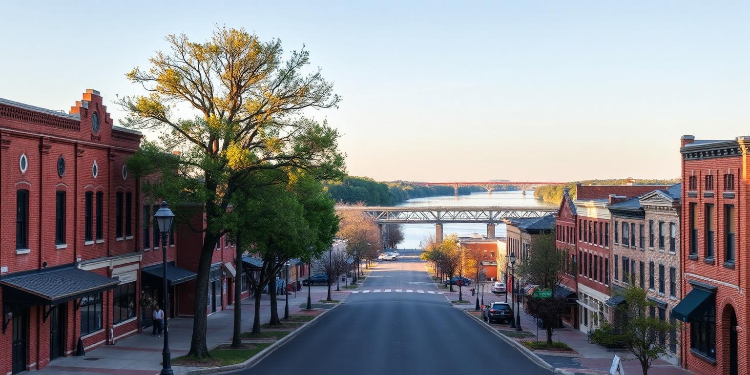 Architecture and landscape representative of Decatur in the Huntsville, Alabama metro area