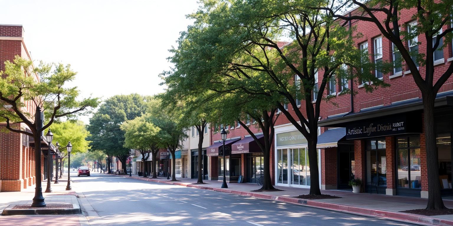 Architecture and landscape representative of Hartselle in the Huntsville, Alabama metro area