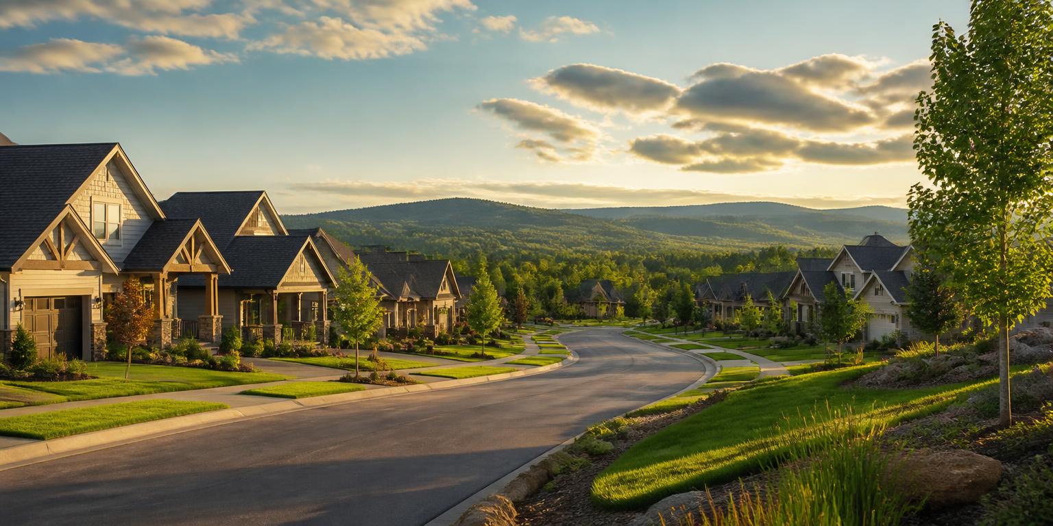 Architecture and landscape representative of Meridianville in the Huntsville, Alabama metro area
